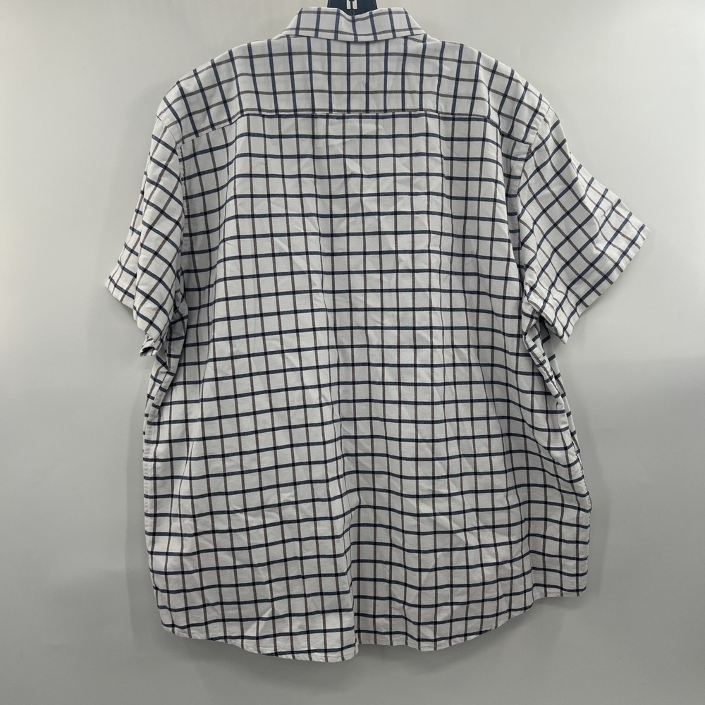 Untuckit Button Down Checkered Shirt Mens 3XL White Preppy Business Pocket SS - Picture 9 of 14